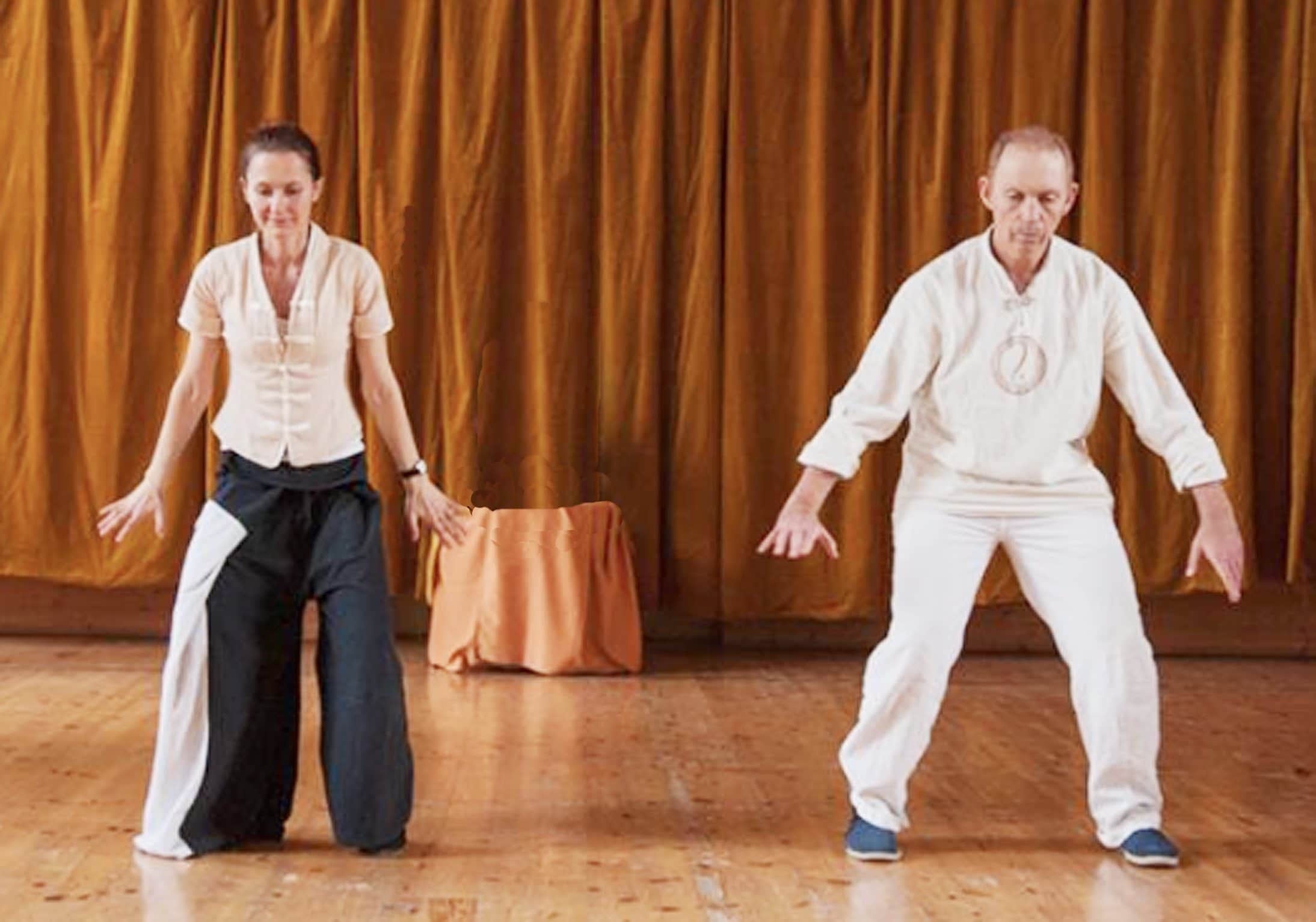 Two people are performing a dance on the stage.