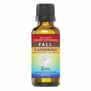 A bottle of fall gathering essential oil.